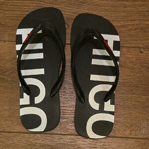 Hugo Boss Black and White Flip Flops